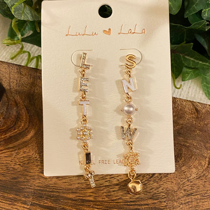 Christmas “Let It Snow” Post Back Earrings