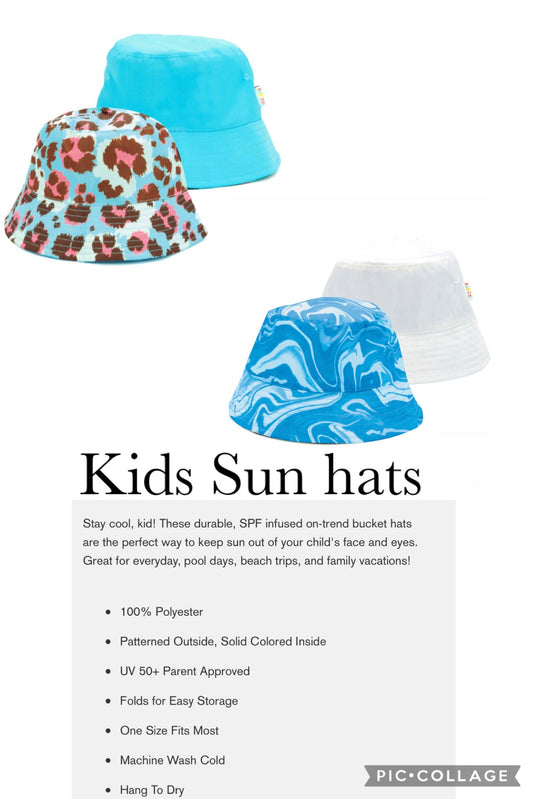 Kids Reversible Sun Hats SPF Infused