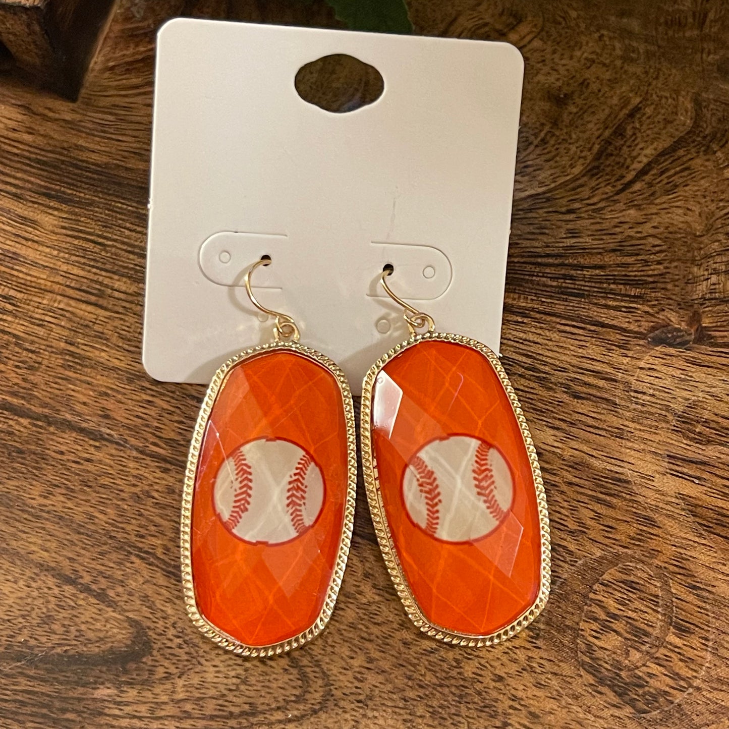 GameDay: Orange Baseball Drop or Paws Post Back Earrings