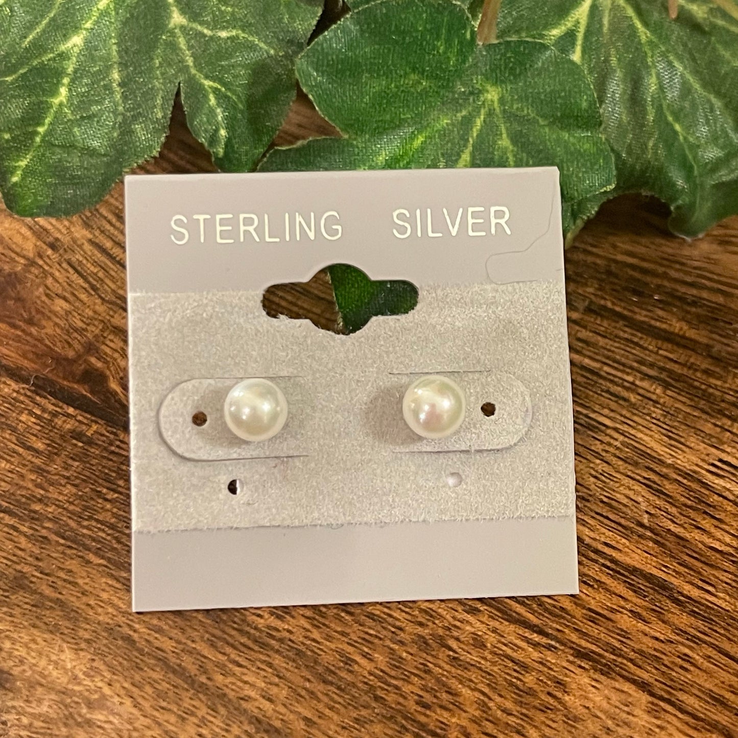 Sterling Silver Post Back Pearl Earrings 6mm
