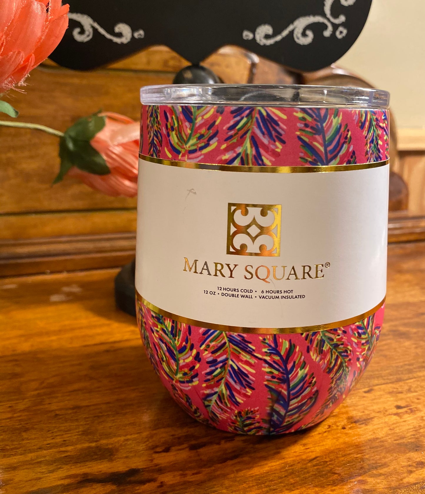 Mary Square  12 oz Insulated Wine Glass Or 12 oz Tumbler