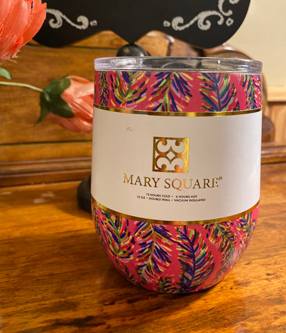 Mary Square  12 oz Insulated Wine Glass Or 12 oz Tumbler