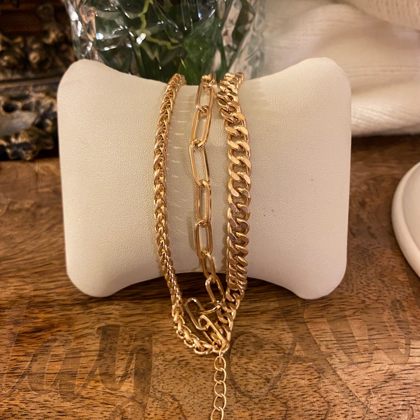 Gold Bracelet 7.5” Plus 2” Extender With Claw Closure