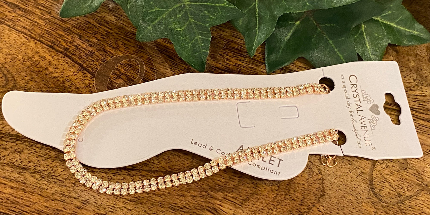 Rose Gold Ankle Bracelet 8” plus 2” extender