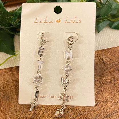 Christmas “Let It Snow” Post Back Earrings