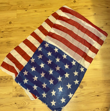 USA American Flag Scarf And Bracelet Set