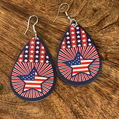 USA 🇺🇸 Stars And Stripes Dangle Earrings