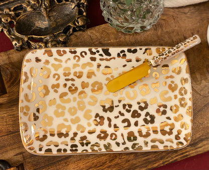 Mary Square Animal Print Plate with Matching Spreader